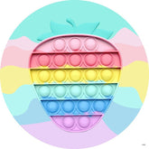 Lofaris Strawberry Pop It Cute Round Backdrops for Girls